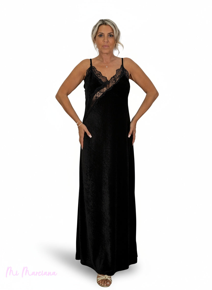 VESTIDO TERCIOPELO LENCERO
