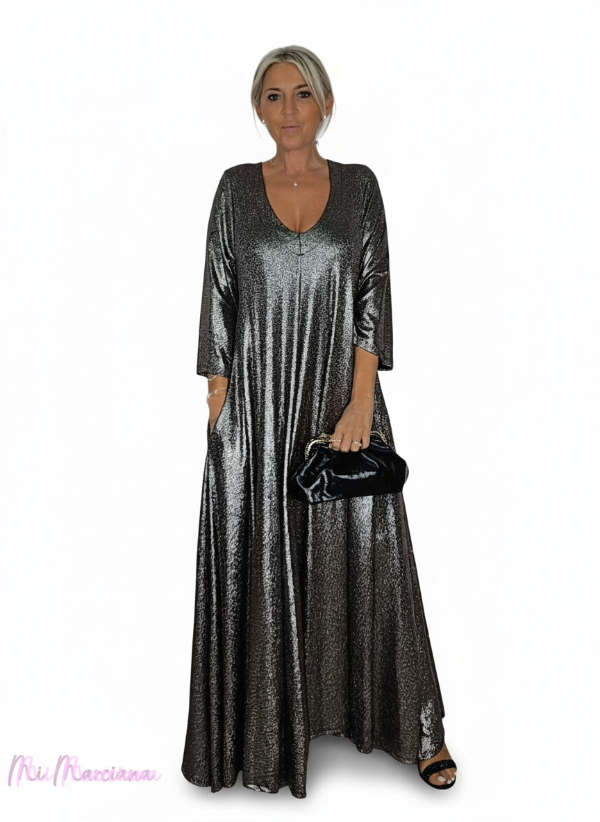 VESTIDO OVERSIZE PICO LUREX