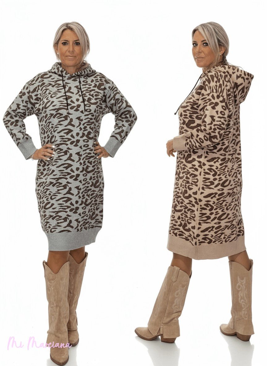 VESTIDO PUNTO ANIMAL PRINT JOT - Mi Marciana