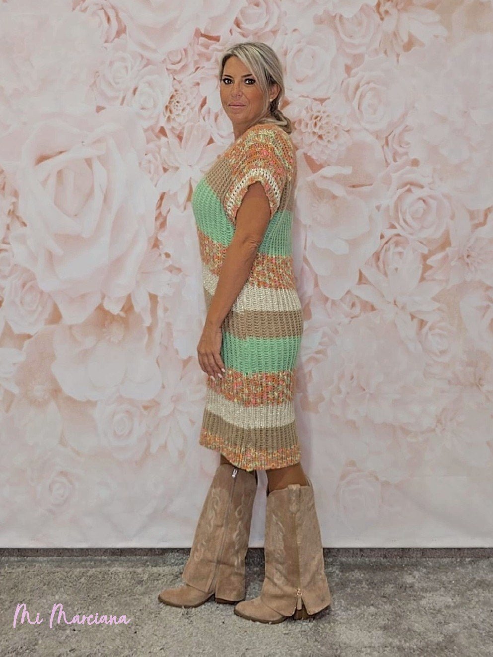 VESTIDO PUNTO MULTICOLOR JOT - Mi Marciana