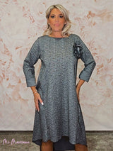 VESTIDO PUNTO ROMA ASIMÉTRICO ESPIGA JOT - Mi Marciana