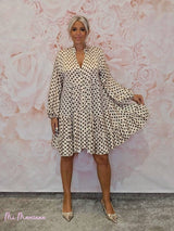 VESTIDO SEDA LUNARES CORTO ARENA JOT - Mi Marciana