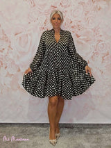 VESTIDO SEDA LUNARES CORTO ARENA JOT - Mi Marciana