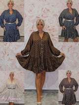 VESTIDO SEDA LUNARES CORTO ARENA JOT - Mi Marciana