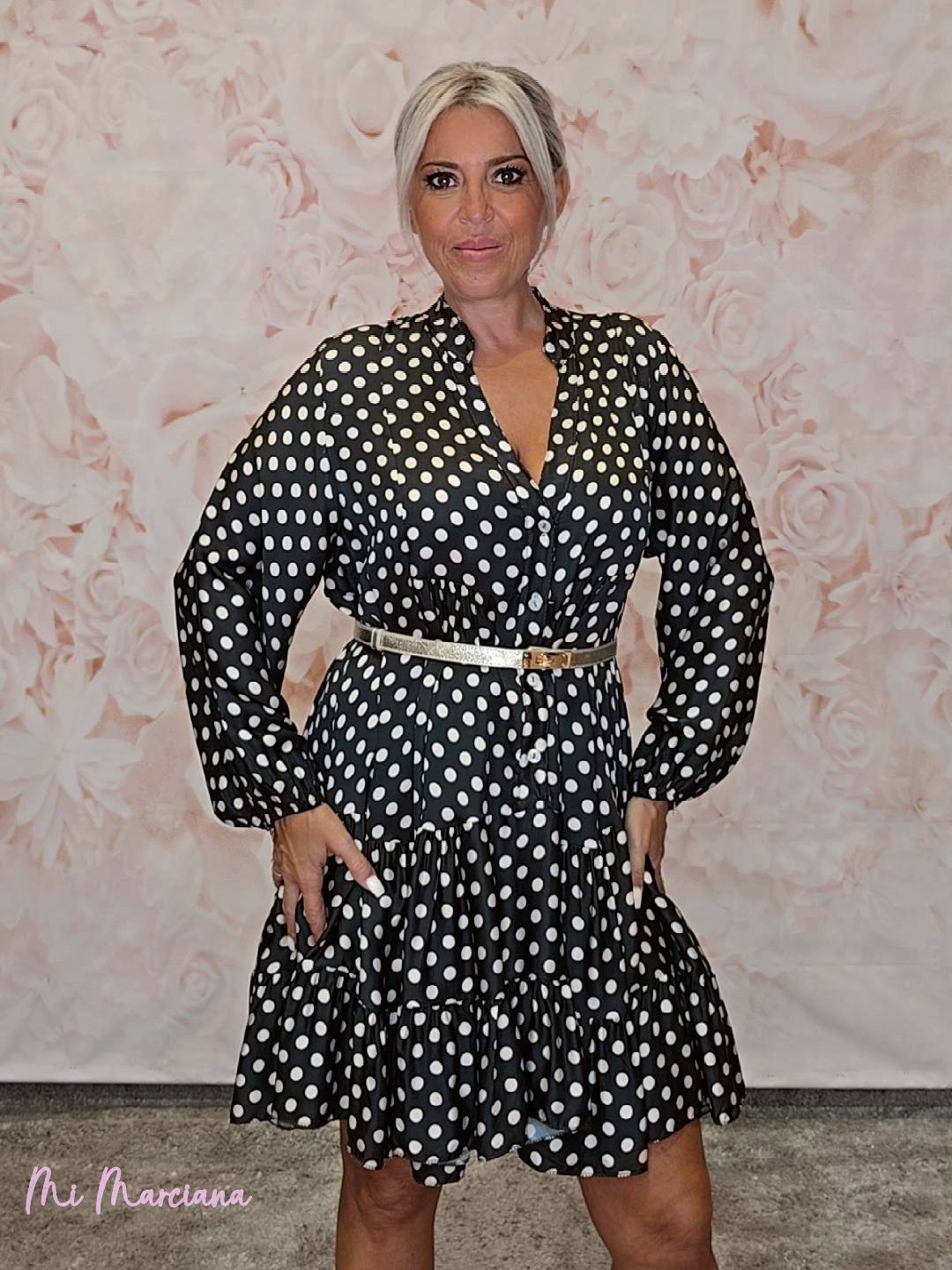 VESTIDO SEDA LUNARES CORTO ARENA JOT - Mi Marciana