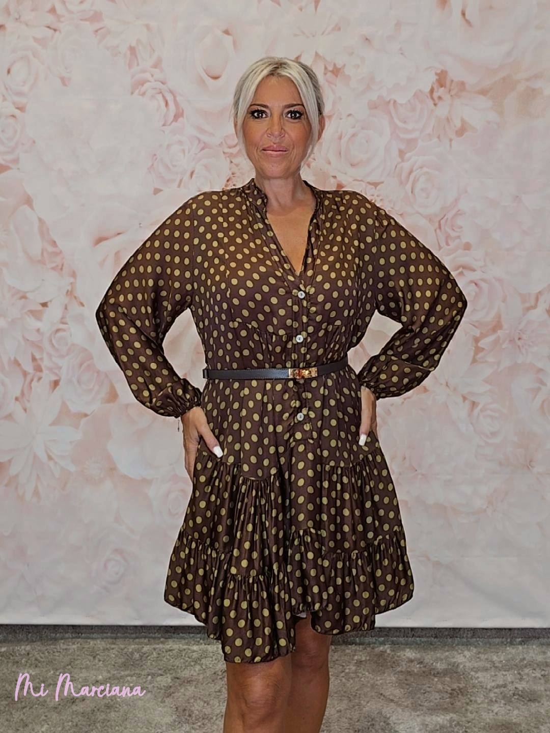 VESTIDO SEDA LUNARES CORTO ARENA JOT - Mi Marciana