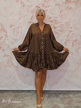 VESTIDO SEDA LUNARES CORTO ARENA JOT - Mi Marciana