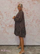 VESTIDO SEDA LUNARES CORTO ARENA JOT - Mi Marciana