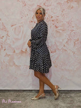 VESTIDO SEDA LUNARES CORTO ARENA JOT - Mi Marciana