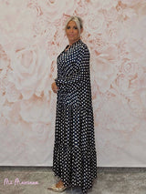 VESTIDO SEDA LUNARES LARGO ARENA JOT - Mi Marciana