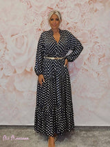 VESTIDO SEDA LUNARES LARGO ARENA JOT - Mi Marciana