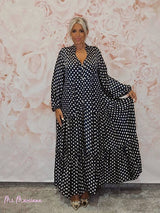 VESTIDO SEDA LUNARES LARGO ARENA JOT - Mi Marciana