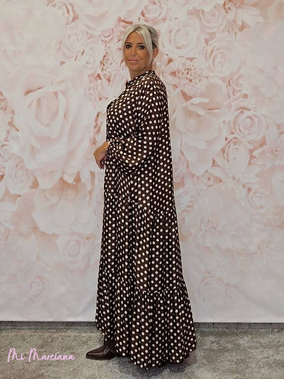 VESTIDO SEDA LUNARES LARGO ARENA JOT - Mi Marciana