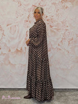 VESTIDO SEDA LUNARES LARGO ARENA JOT - Mi Marciana