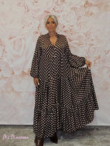 VESTIDO SEDA LUNARES LARGO ARENA JOT - Mi Marciana