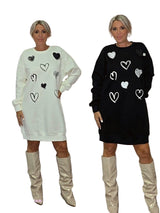 VESTIDO SUDADERA CORAZONES - Mi Marciana