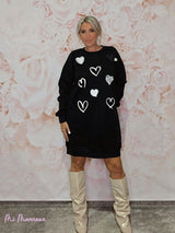 VESTIDO SUDADERA CORAZONES - Mi Marciana