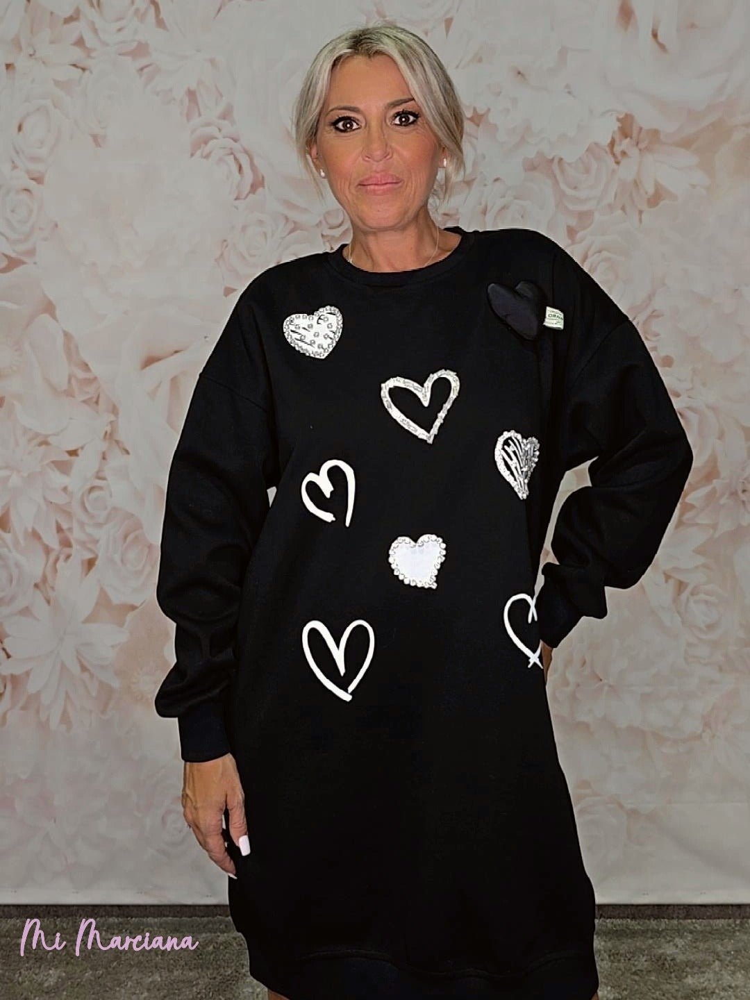 VESTIDO SUDADERA CORAZONES - Mi Marciana
