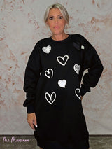 VESTIDO SUDADERA CORAZONES - Mi Marciana