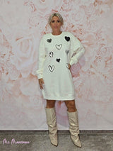VESTIDO SUDADERA CORAZONES - Mi Marciana
