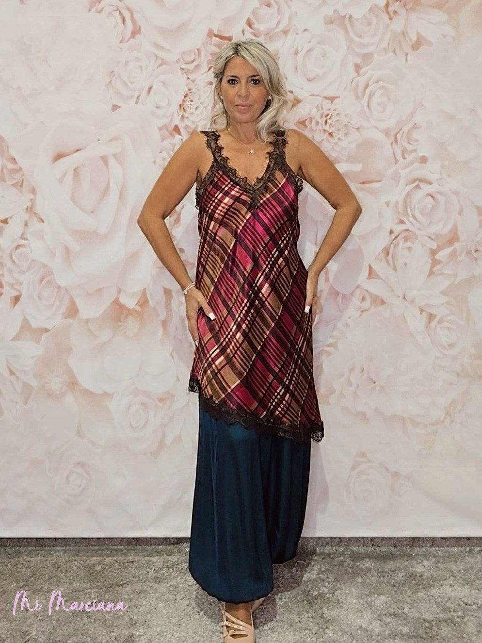 VESTIDO TOP LENCERO FANTASÍA TARTÁN JOT - Mi Marciana