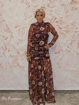 VESTIDO TUL DRAPEADO FLORES JOT - Mi Marciana