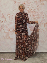 VESTIDO TUL DRAPEADO FLORES JOT - Mi Marciana