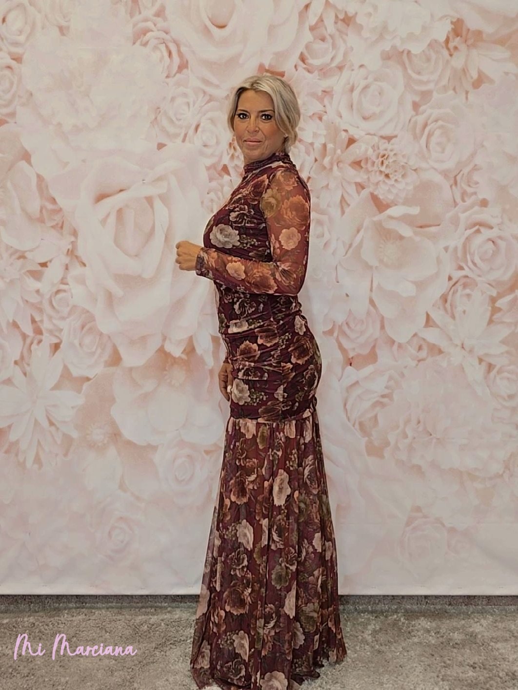 VESTIDO TUL DRAPEADO FLORES JOT - Mi Marciana