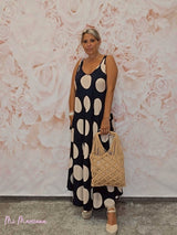 VESTIDO VUELO LUNARES MARINO - Mi Marciana