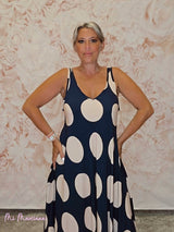 VESTIDO VUELO LUNARES MARINO - Mi Marciana