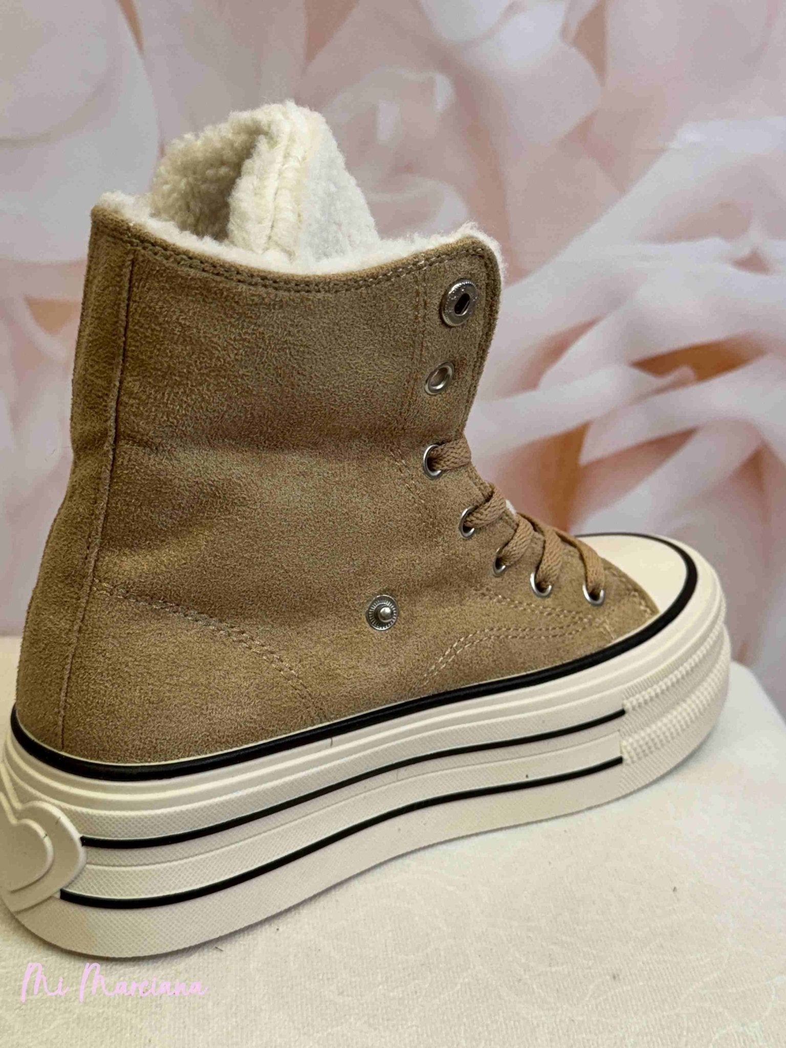 ZAPATILLA ANTELINA COMBERTIBLE BORREGUITO TOSTADO - Mi Marciana