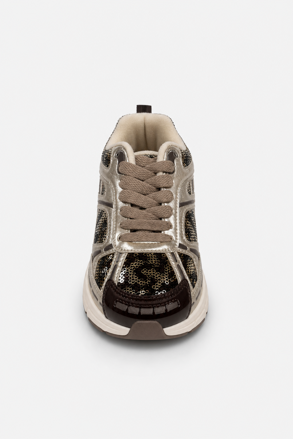 ZAPATILLAS BROOKLYN MARRONES CON LENTEJUELAS Y PLATAFORMA - foto de referencia