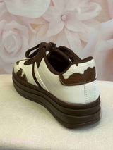 ZAPATILLAS CANDY COW PRINT MARRONES Y BLANCAS - Mi Marciana