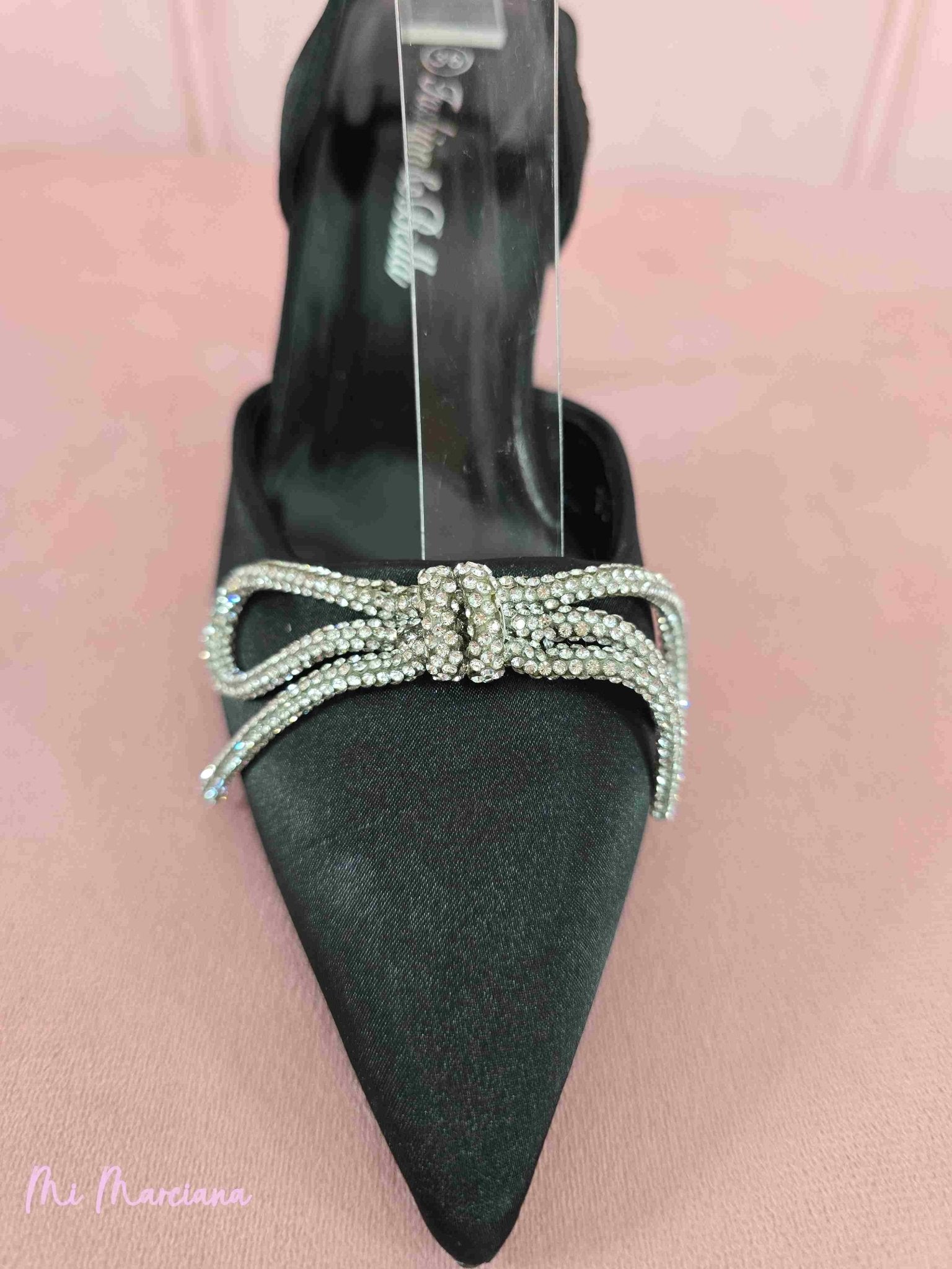 ZAPATO DESTALONADO RASO LAZO STRASS - Mi Marciana