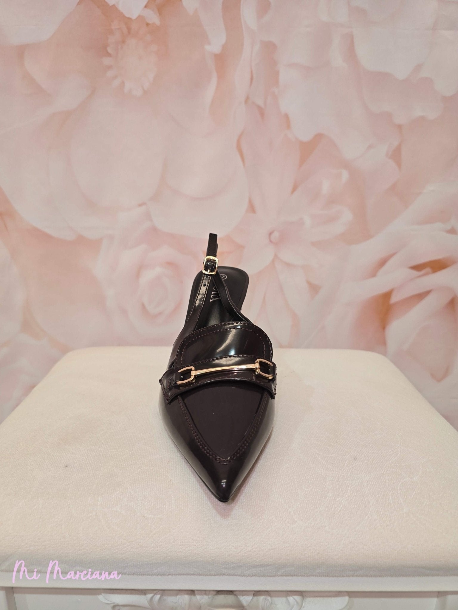 ZAPATO STILETTO MOCASÍN MARRÓN - Mi Marciana