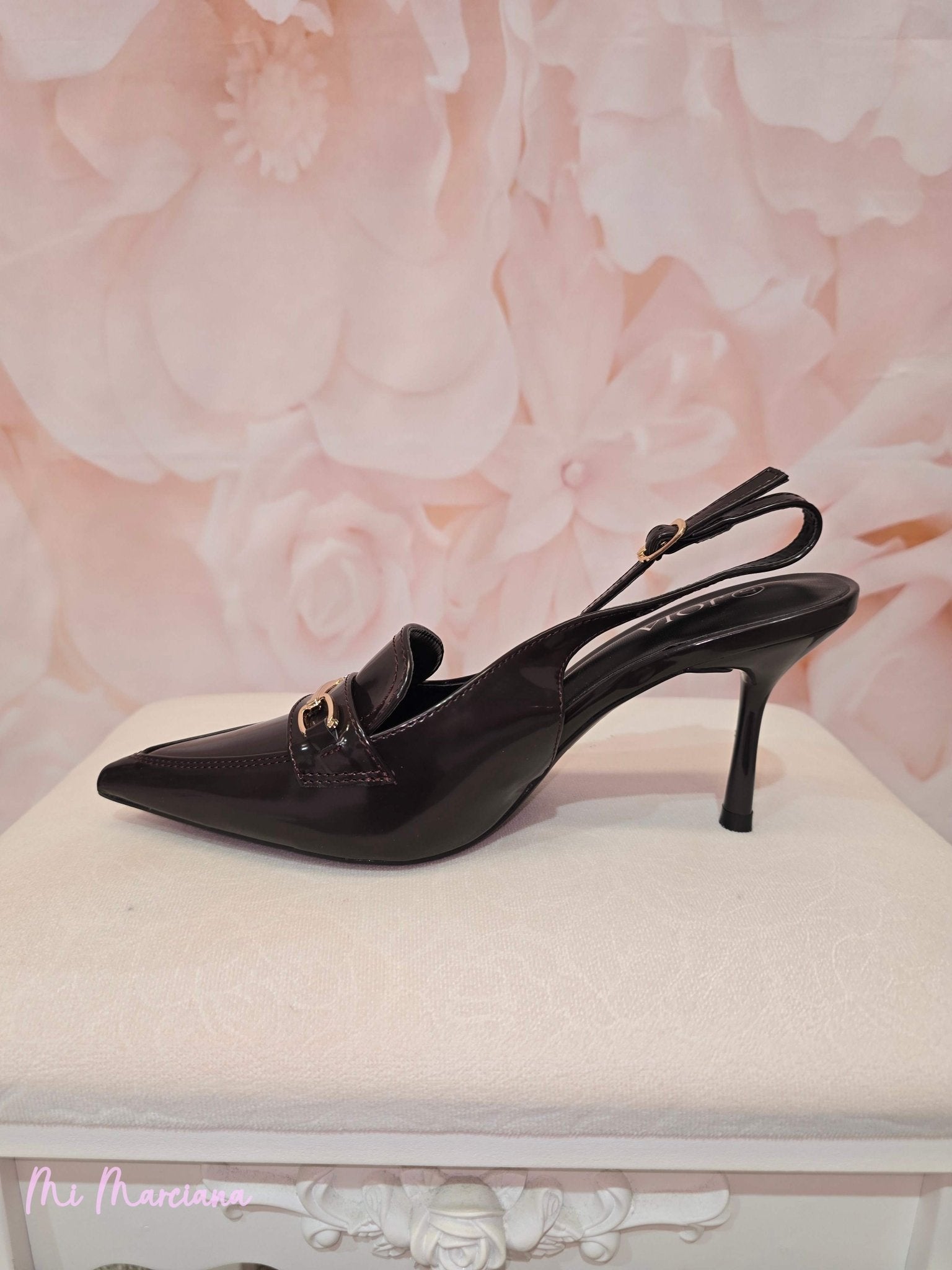 ZAPATO STILETTO MOCASÍN MARRÓN - Mi Marciana